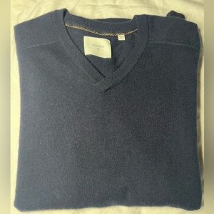 BILLY REID ITALIAN WOOL CASHMERE BLEND VNECK SWEATER NAVY MEDIUM